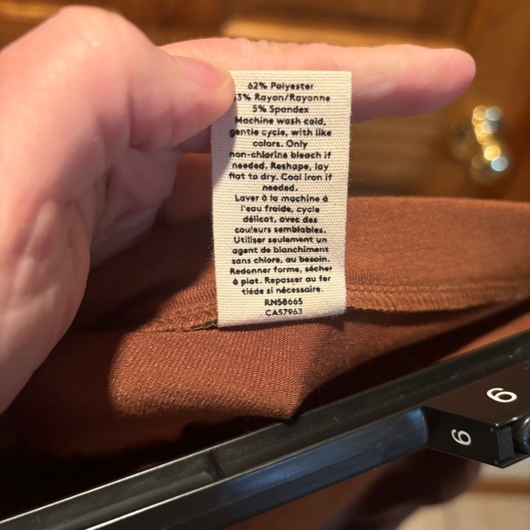 Nordstrom Open Edit Side Ruched Midi Skirt in Brown Toffee Small NWT - Picture 6 of 6